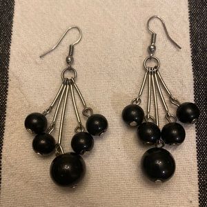 Black dangling earrings